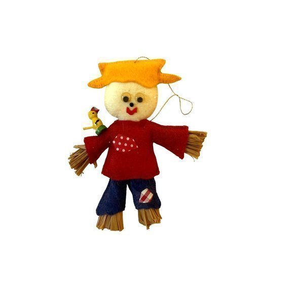 Handcrafted in Virginia Other - Vintage Felt‎ Ornament - Scarecrow